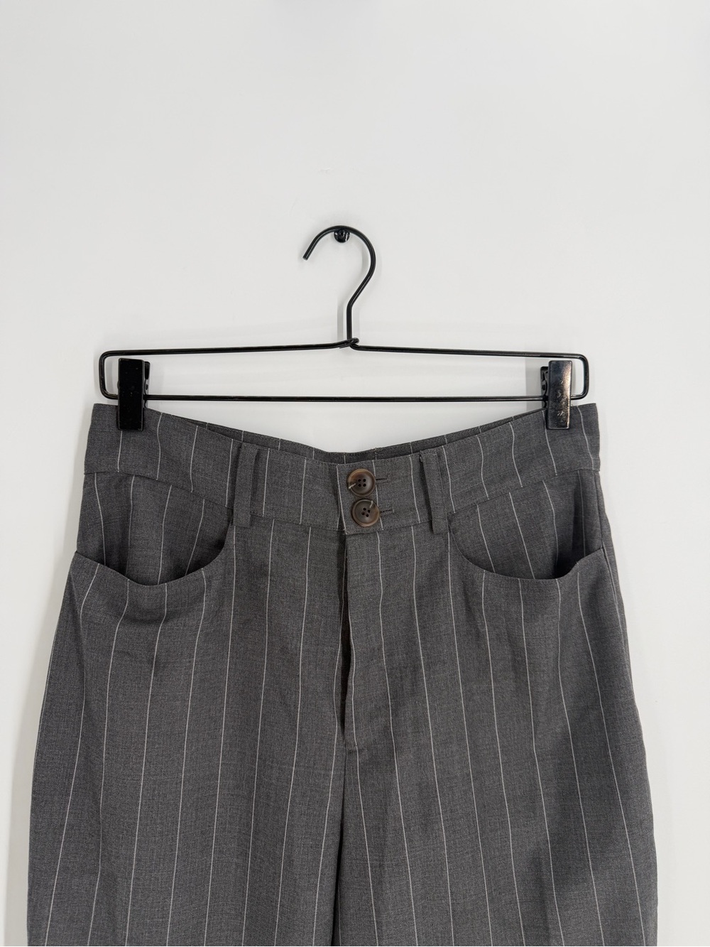 Orseund Iris Flare Crop Wool High Rise Pants In Charcoal